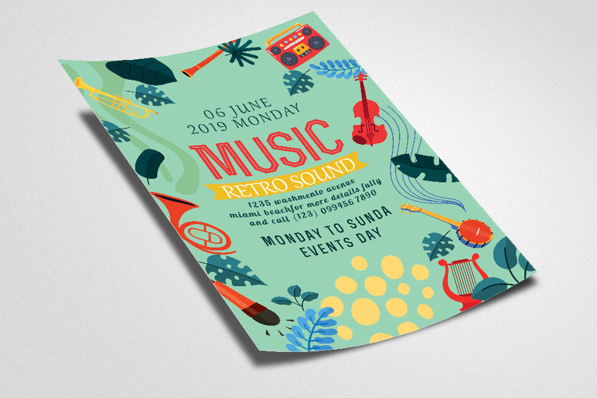 Musical Festival Flyer Template, a Flyer Template by Psd Templates (Photo 2 of 2)