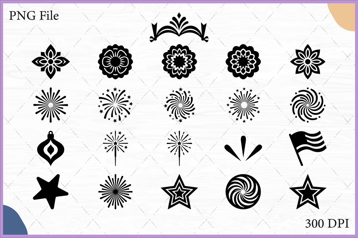 Patriotic Floral Element Clipart SVG, a Decorative Illustration by Gfx Expert Team (Photo 1 of 3)