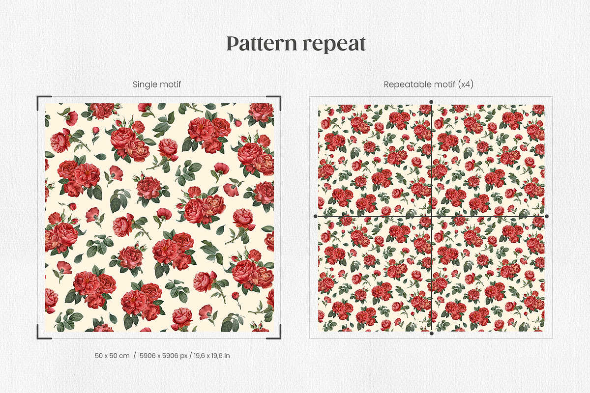 Classic Vintage Roses Pattern, a Pattern Graphic by Yello_illustration (Photo 3 of 16)