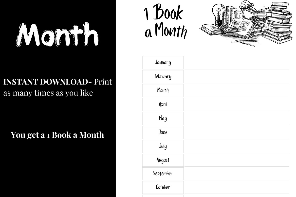 Ultimate Printable Reading Tracker, a Templates & Theme by 2 Nomazi (Photo 3 of 9)