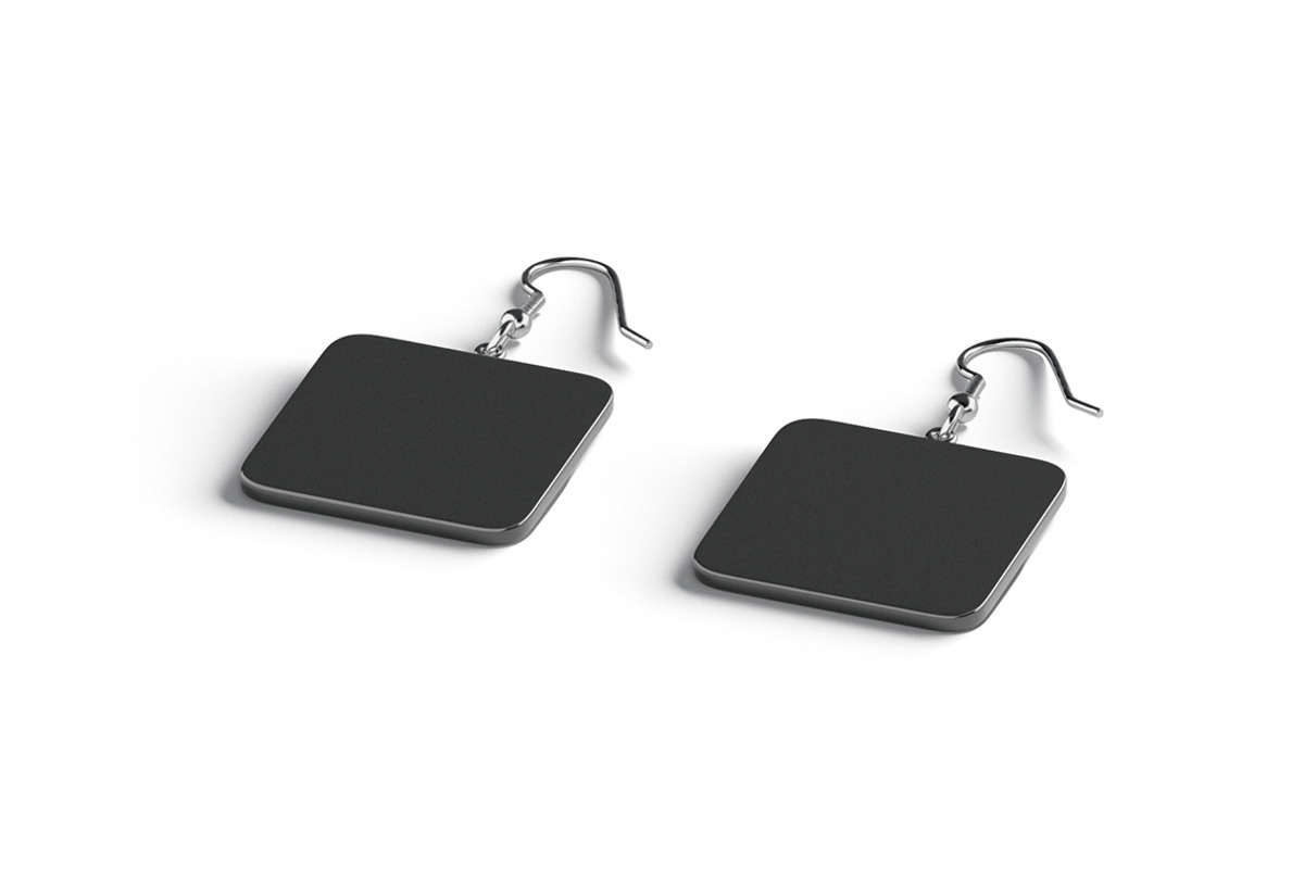 Black Square Earring Pair 3D Model, an Object 3D Model by rebrandy (Photo 5 of 9)