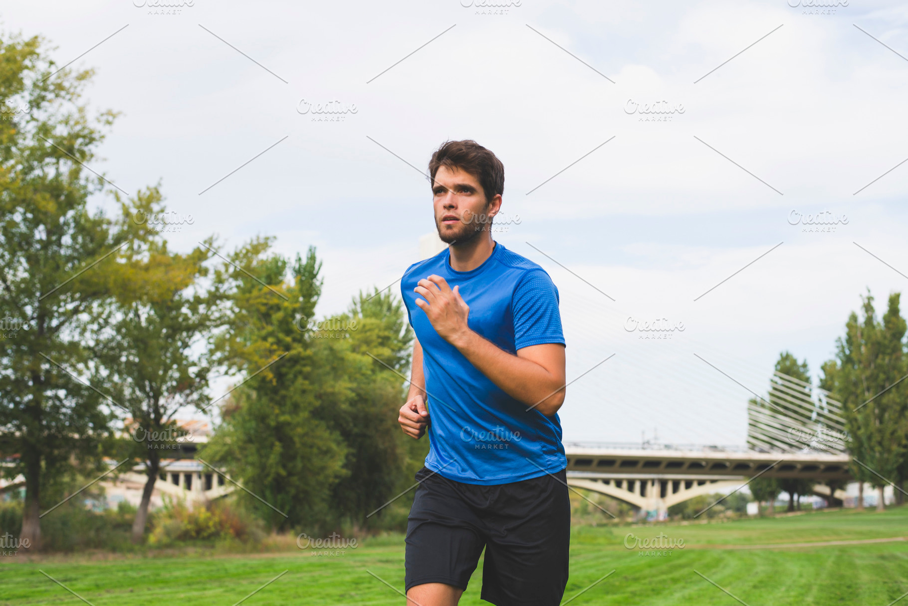 Bearded man dressed in sportswear ru containing man, young, and running, a Sports & Recreation Photo by José Luis Agudo