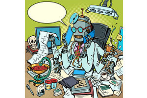 Robot doctor manages to do, a Technology Illustration by rogistok