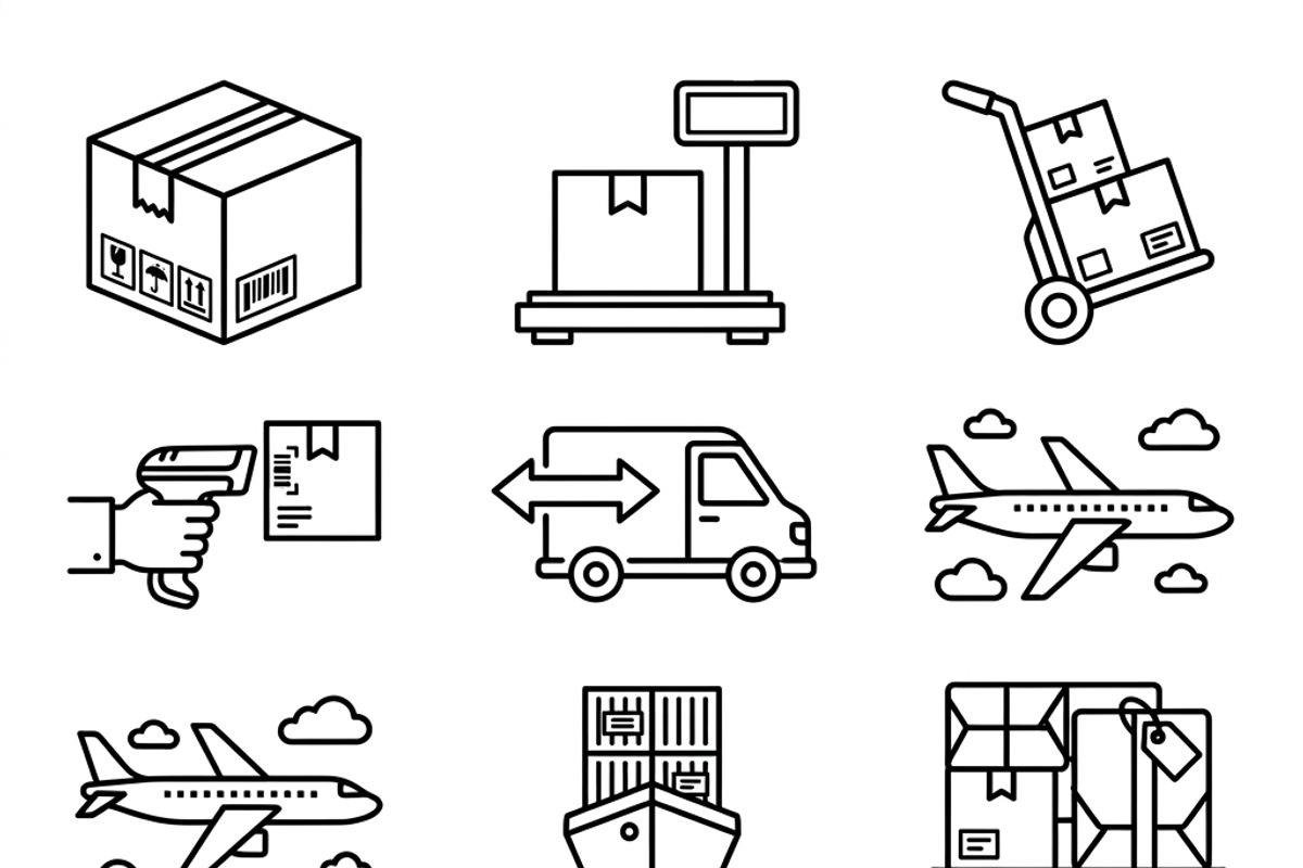 480 Shipping Packaging Icon Set, an Outline Icon by adenpinkstore (Photo 8 of 11)