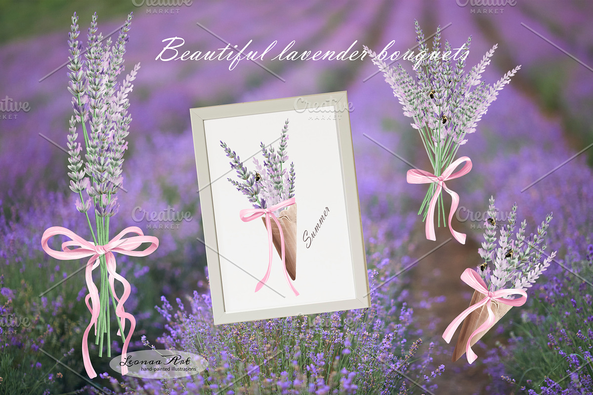 Lavender Clipart Set, a Seasonal Illustration by Leonaa art (Photo 2 of 8)