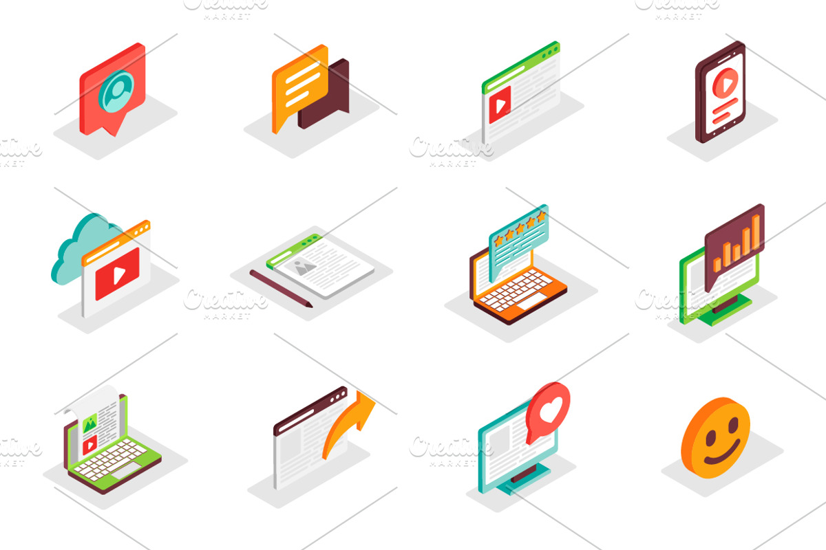 Isometric Icons Pack, a Duotone Icon by alexdndz (Photo 3 of 21)