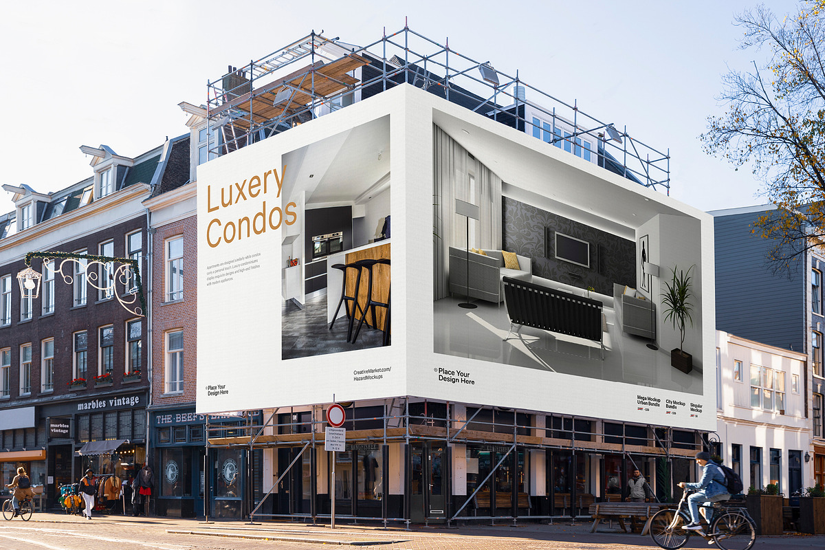 4x Billboard Construction Mockups, an Advertising Mockup by HAZARD MOCKUPS (Photo 7 of 13)