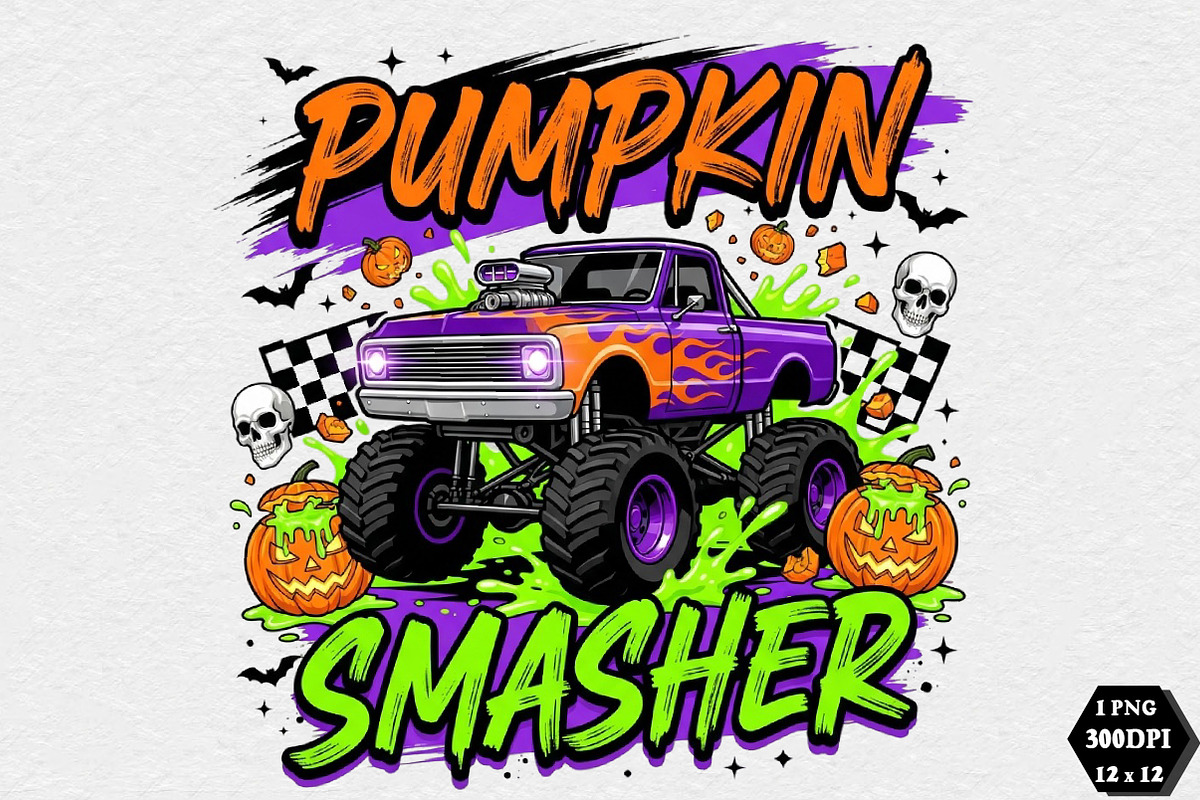 Pumpkin Smasher Halloween PNG, a Seasonal Illustration by DreamCafeArt (Photo 1 of 7)