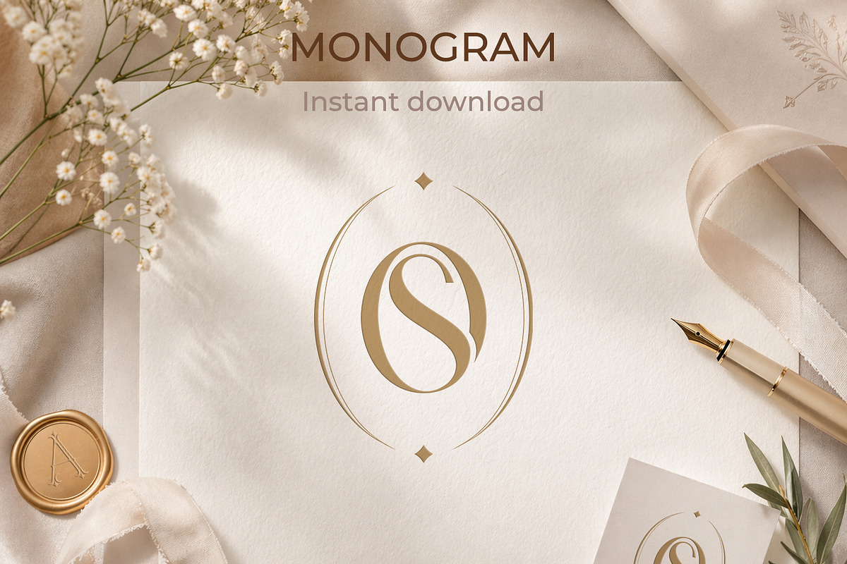 OS SO Wedding Monogram Logo, a Branding & Logo Template by LogoAV (Photo 4 of 6)