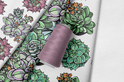 6 seamless patterns with succulents, a Pattern Graphic by AV Design (Thumbnail 5 of 8)