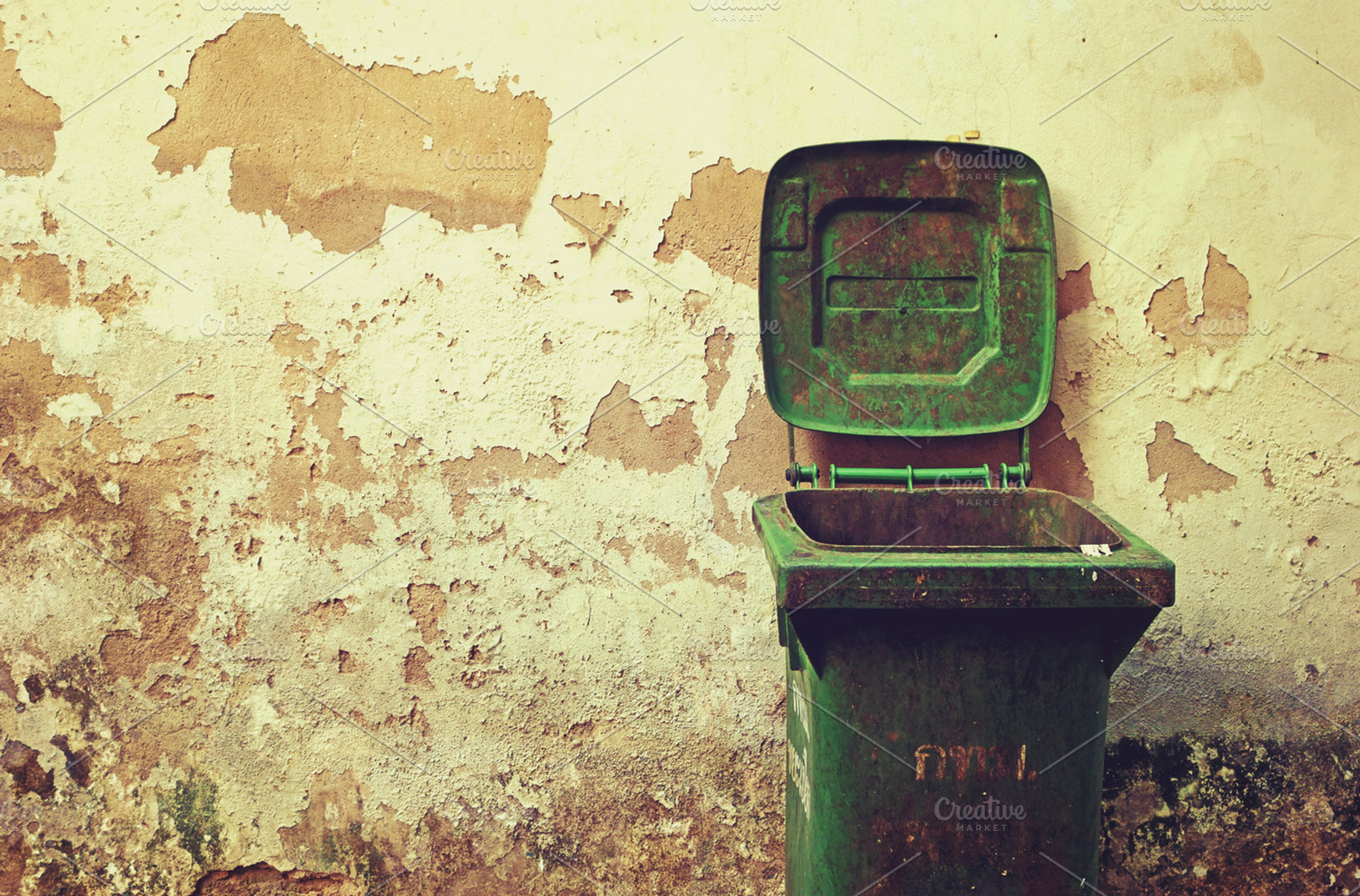 Green Garbage Can