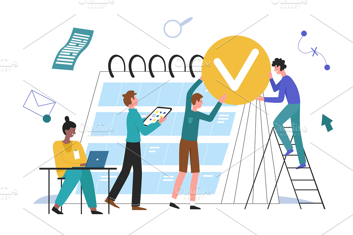 Business plan people planning set, a Finance Illustration by Flashvector