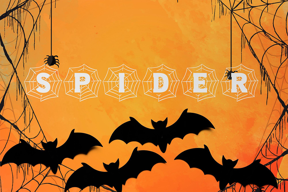 Spider Monogram Halloween Font, a Font by vladocar (Photo 1 of 5)