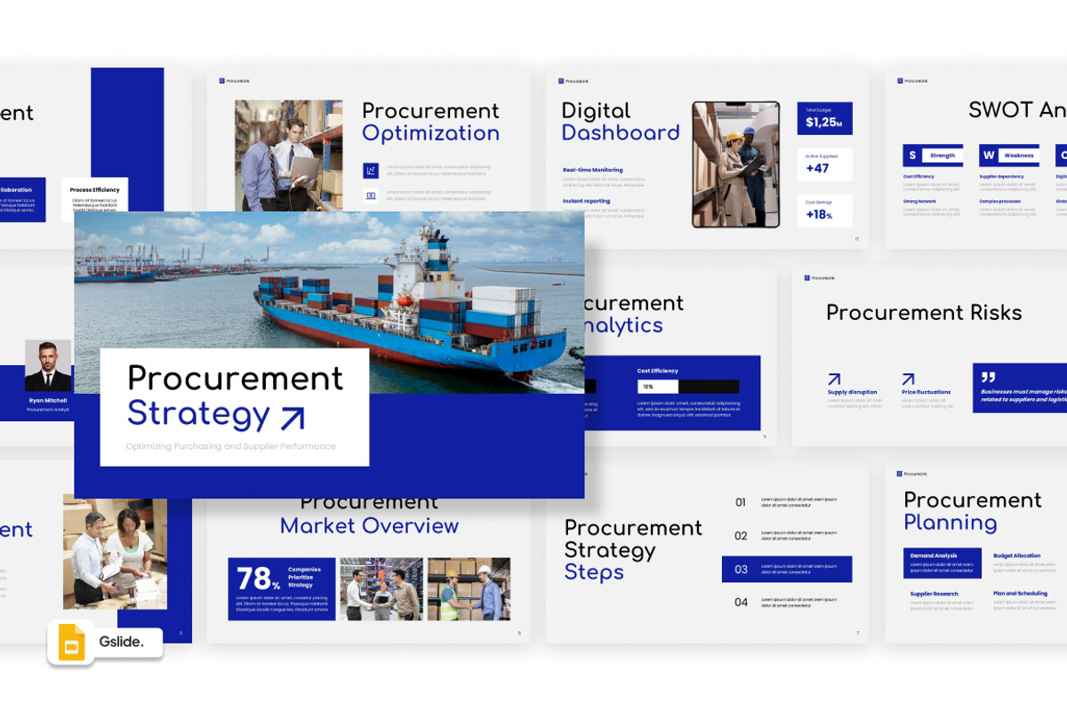 Procurement Strategy Google Slides, a Presentation Template by Loin Studio (Photo 1 of 4)