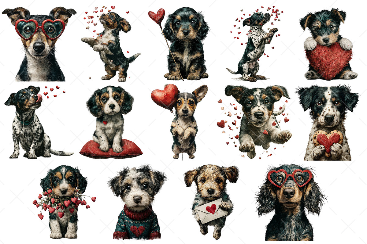 Whimsical Dogs Valentine's Day Png, an Illustration by Craft Nest (Photo 8 of 9)