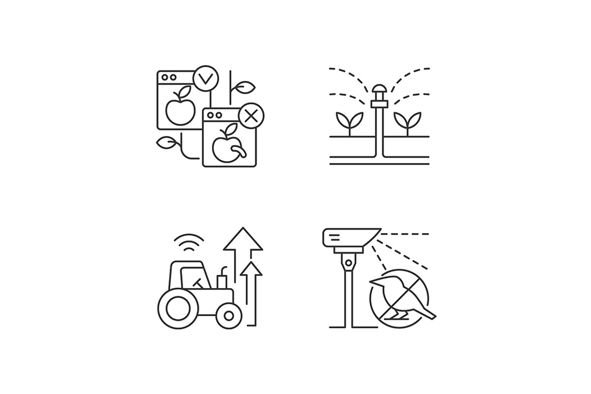 Automated systems in agriculture, an Outline Icon by IMG visuals icons, image size:1200x800