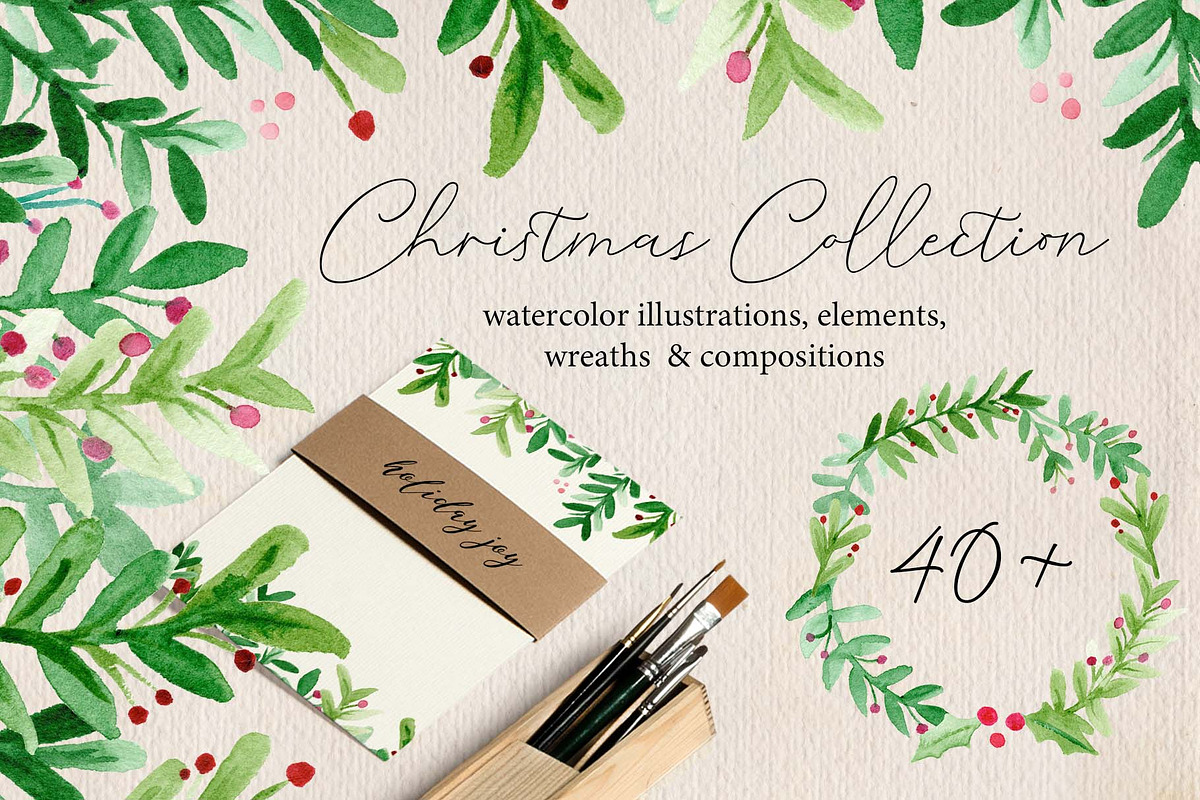 Christmas Watercolor Collection, an Illustration by Chelsea Bromley (Photo 1 of 7)