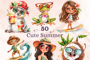 Watercolor Cute Summer Collection