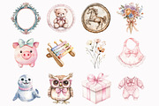 Pink Baby Girl Clipart, an Illustration by Design Market (Thumbnail 2 of 5)