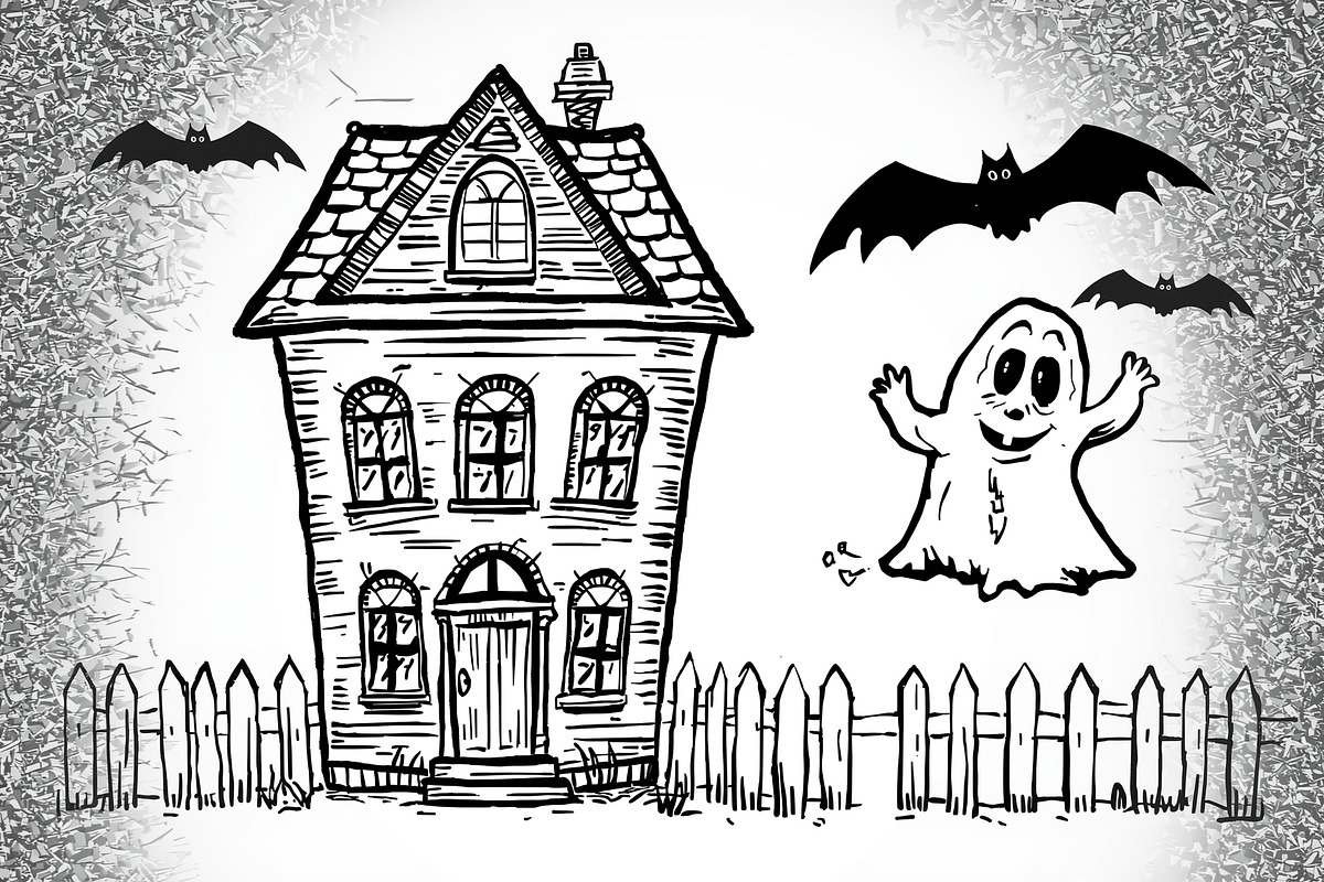 Haunted House & Pumpkin Art, an Illustration by musafir_fashion (Photo 4 of 16)