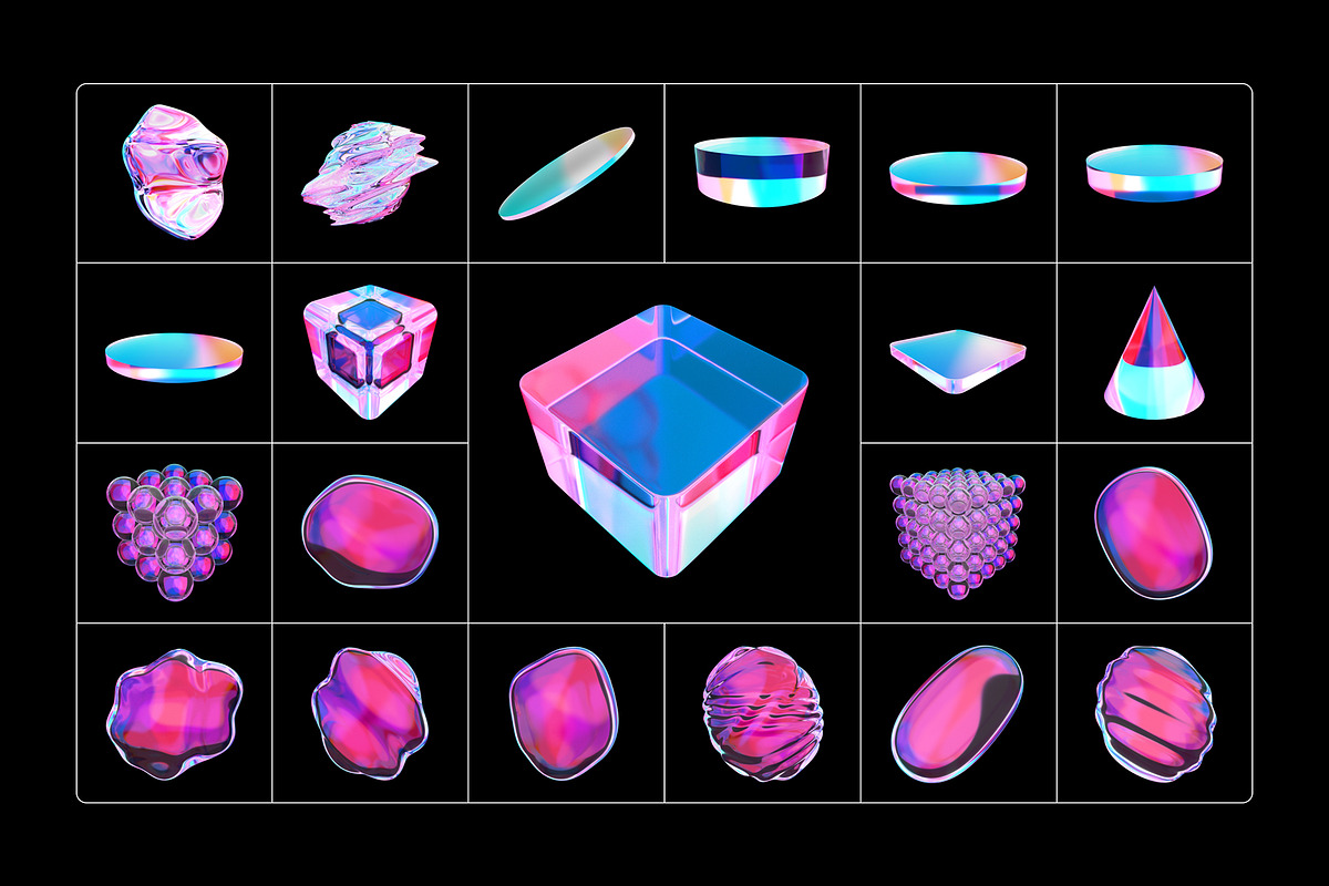 3D Fluid Glass - 90 illustrations, an Object Graphic by assetpro.design (Photo 5 of 11)