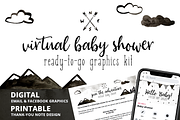 Virtual Shower Kit - Black & White, an Invitation Template by plaidGecko (Thumbnail 1 of 5)