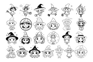 50 Witch Procreate Stamps Brushes