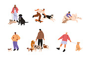 People, pet owners walking dogs set, an Animal Illustration by Good Studio (Thumbnail 4 of 5)