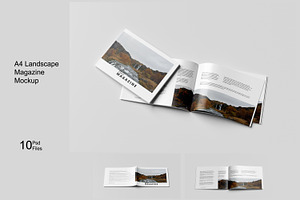 A4 Landscape Magazine Mockup