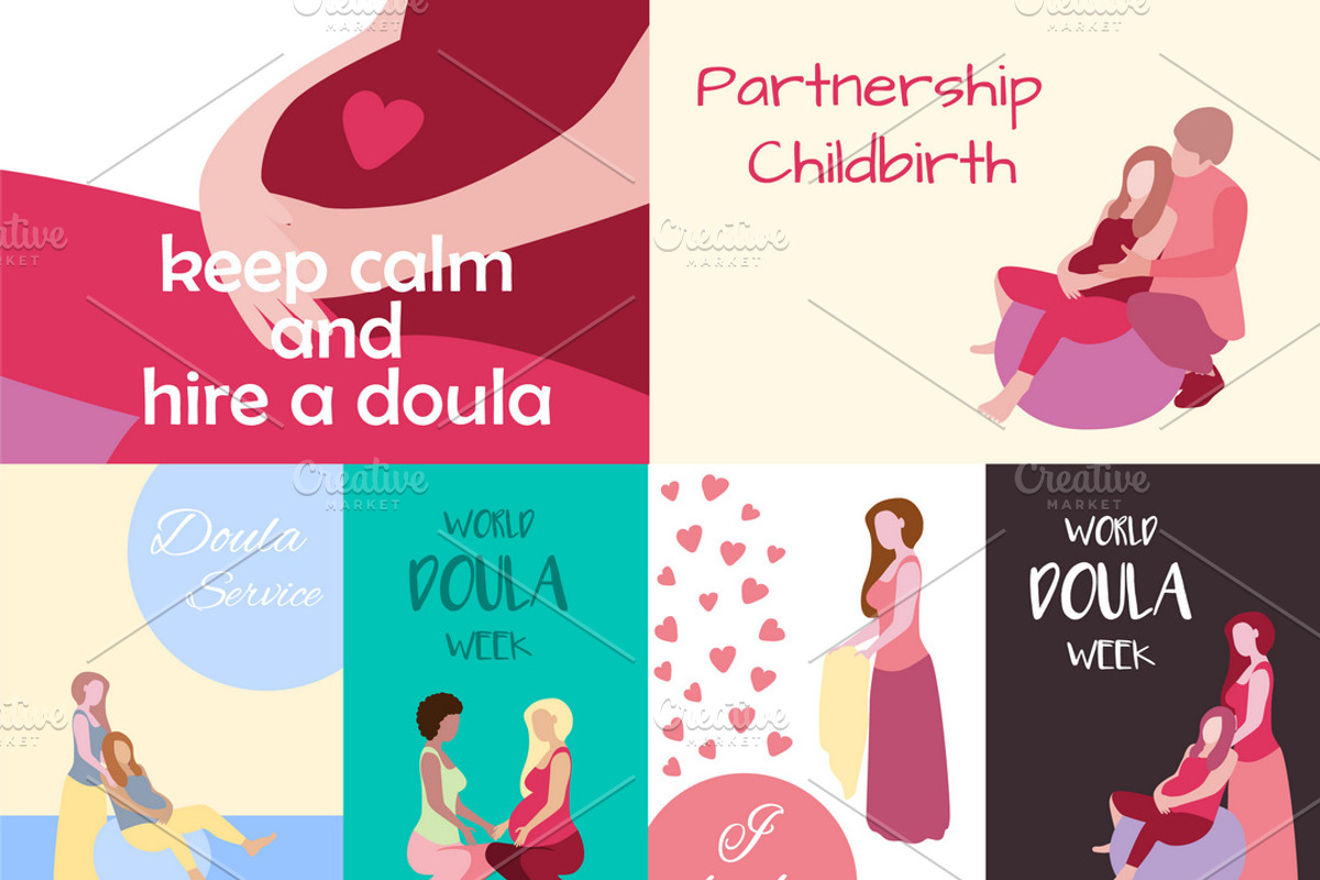 Doula and preganacy elements pack, an Illustration by Lytvynenko Anna (Photo 2 of 2)