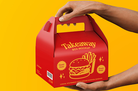 Takeaway Box Mockup, a Packaging Mockup by deeplabstudio7