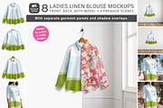 Ladies Linen Blouse Cava Mockup, a Shirt Mockup by Mockup Scene (Thumbnail 1 of 10)