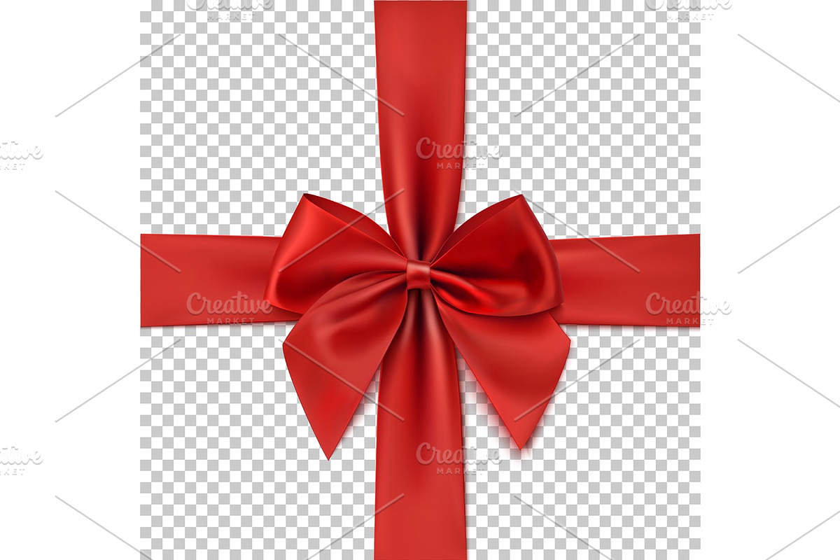 Realistic red bow and ribbon., an Object Graphic by Aleksandrs