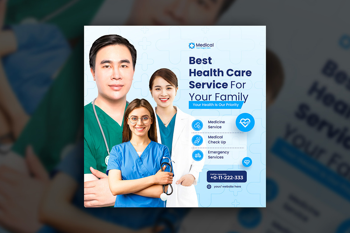 Healthcare medical social media post, a Social Media Template by Tanmoy Topu (Photo 7 of 11)