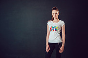 Women's T-shirts Mock-Up Vol 2, a Shirt Mockup by Freeman Studio (Thumbnail 7 of 17)