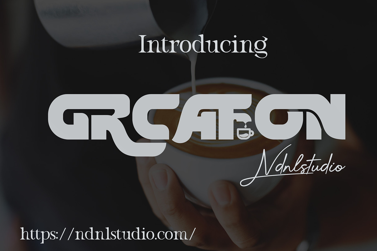 Grcafon – Bold Sans Serif Font, a Sans Serif Font by NDNL Studio (Photo 1 of 8)