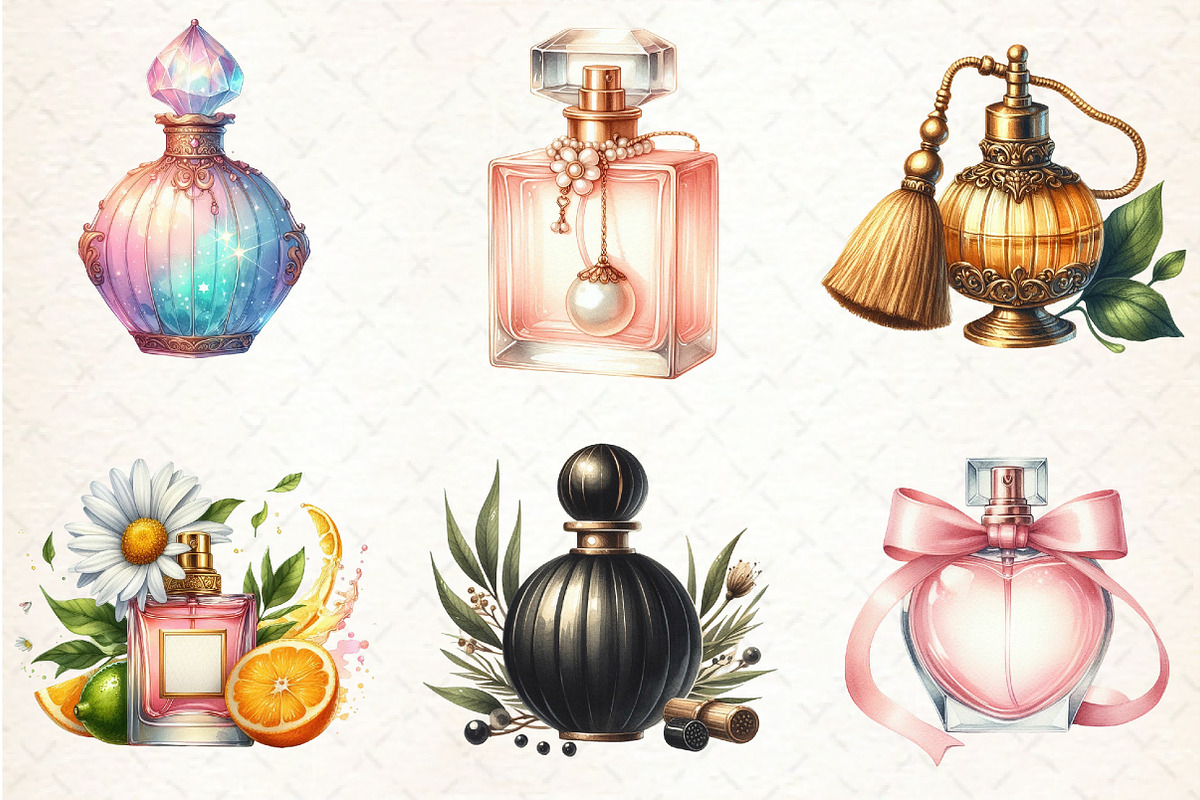 Watercolor Perfume Clipart, an Illustration by Libby Wishes (Photo 3 of 7)