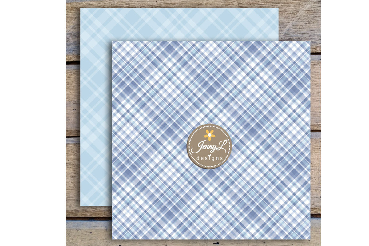Winter Snow Plaid Digital Papers, a Pattern Graphic by JennyL Designs (Photo 3 of 3)