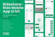 Rideshare Ride Mobile App UI kit, an UI Kit Template by skshihabulislam (Thumbnail 2 of 3)