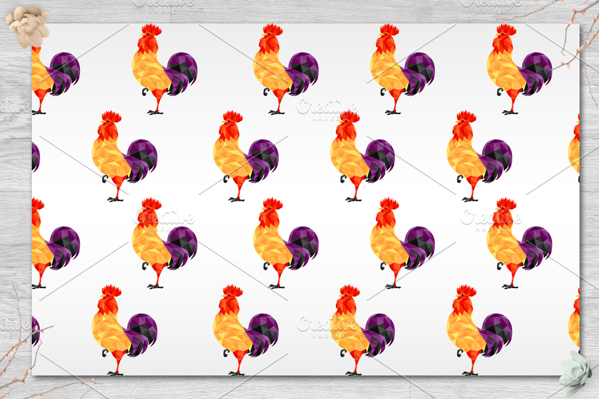 Rooster design for New Year 2017, an Animal Illustration by Dasha_D (Photo 5 of 5)