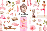Watercolor yoga clipart. Yoga poses, a Healthcare Illustration by Art and Funny (Thumbnail 2 of 8)