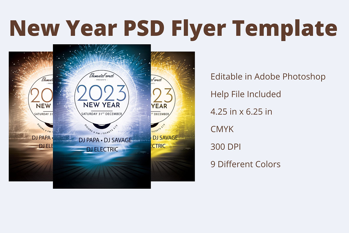 New Year PSD Flyer Template, a Flyer Template by Ibnul Jaif Farabi (Photo 1 of 2)