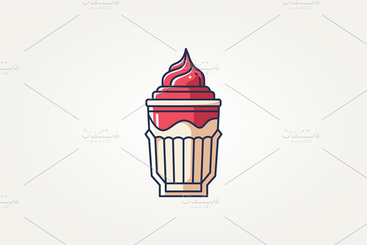 fresh milkshake flat icon logo, a Branding & Logo Template by Blazybone