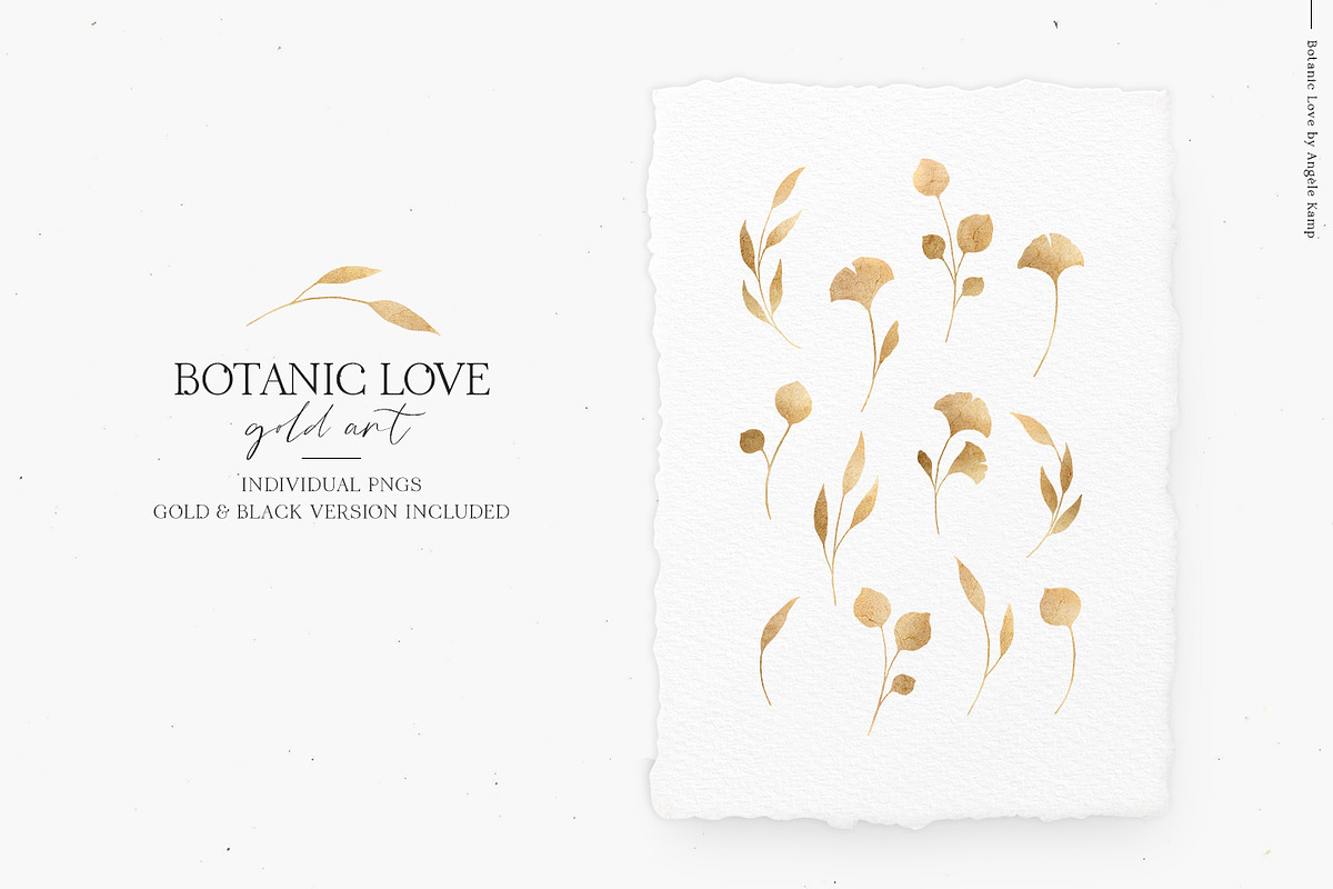 Botanic Love gold line art textures, a Texture Illustration by Angele Kamp (Photo 7 of 9)