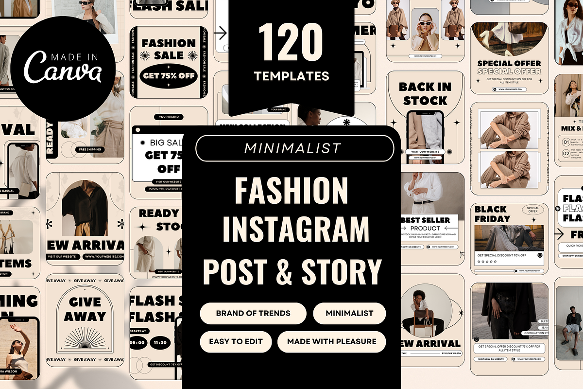 120 Fashion Instagram Template, a Social Media Template by Branding Victory STD (Photo 1 of 10)