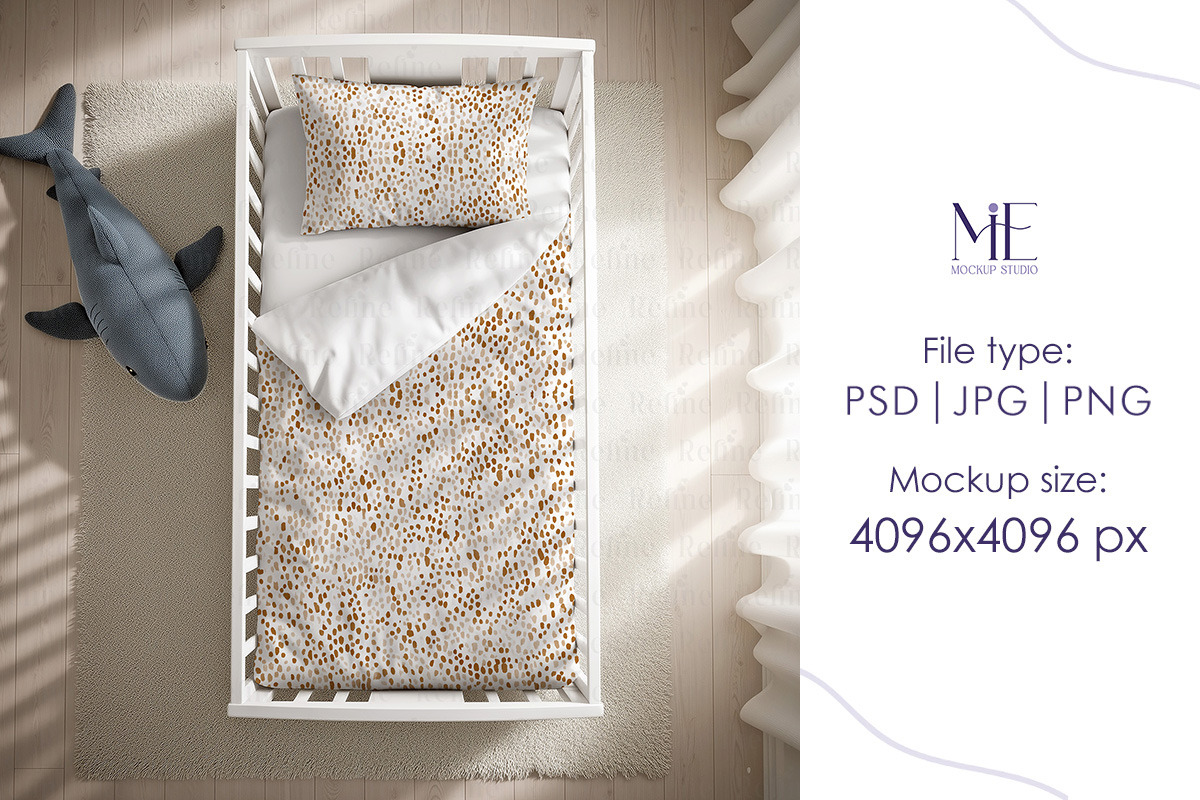 Baby Crib Bedding Mockup, a Mockup by Mie Mockup Studio (Photo 2 of 5)