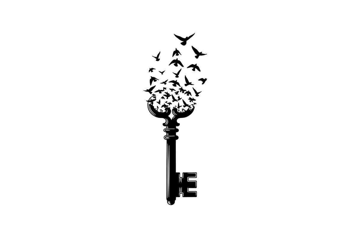 50 Flying Keys Silhouette Vector Bun, an Illustration by Designs_River (Photo 20 of 51)