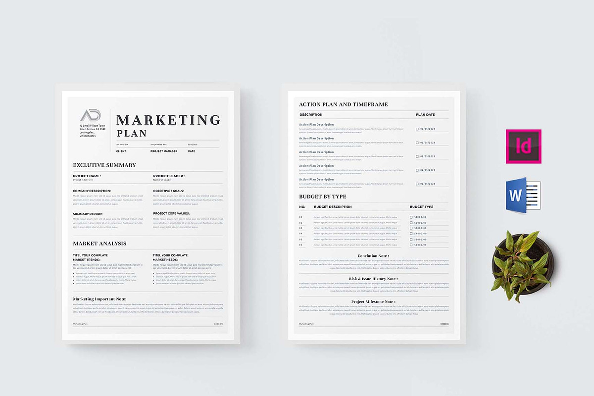 Marketing Plan | MS Word & Indesign, a Stationery Template by design_hut (Photo 1 of 7)