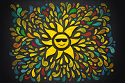 Cheerful Sun on a Black Background, a Seasonal Illustration by Countryside life (Thumbnail 5 of 8)
