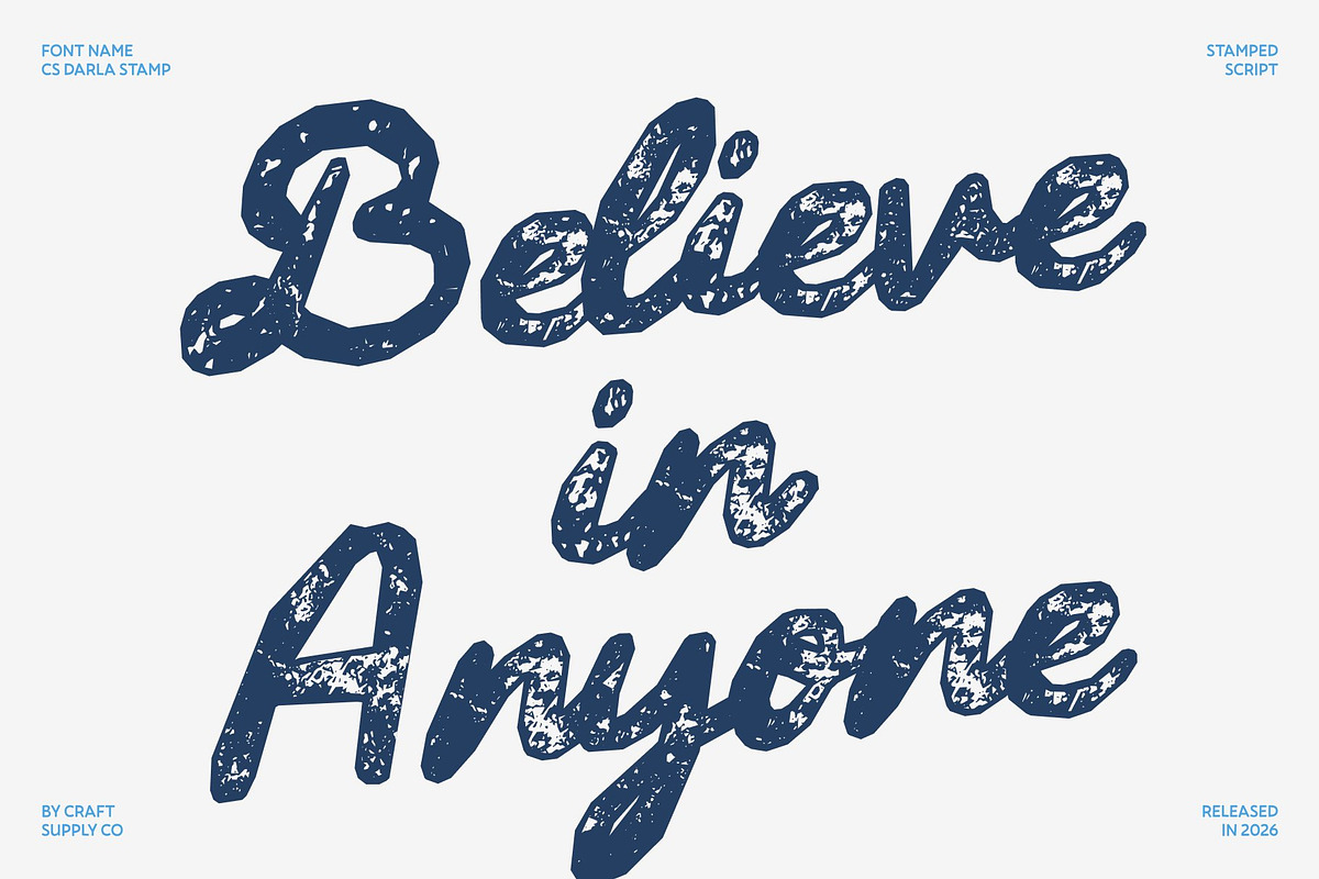CS Darla Stamp, a Script Font by Craft Supply Co. (Photo 2 of 8)